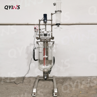 升降雙層玻璃反應(yīng)釜換熱器進(jìn)料-100L、150L、200L